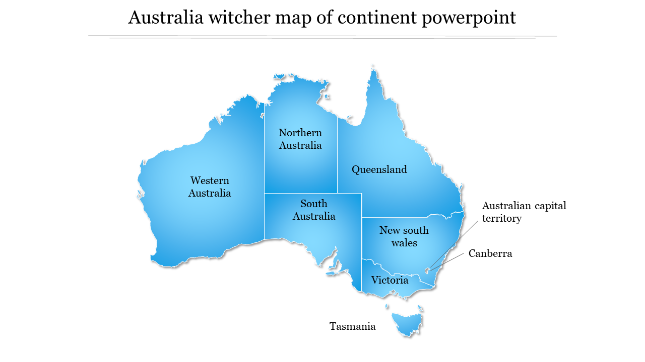 Australia witcher map of continent powerpoint